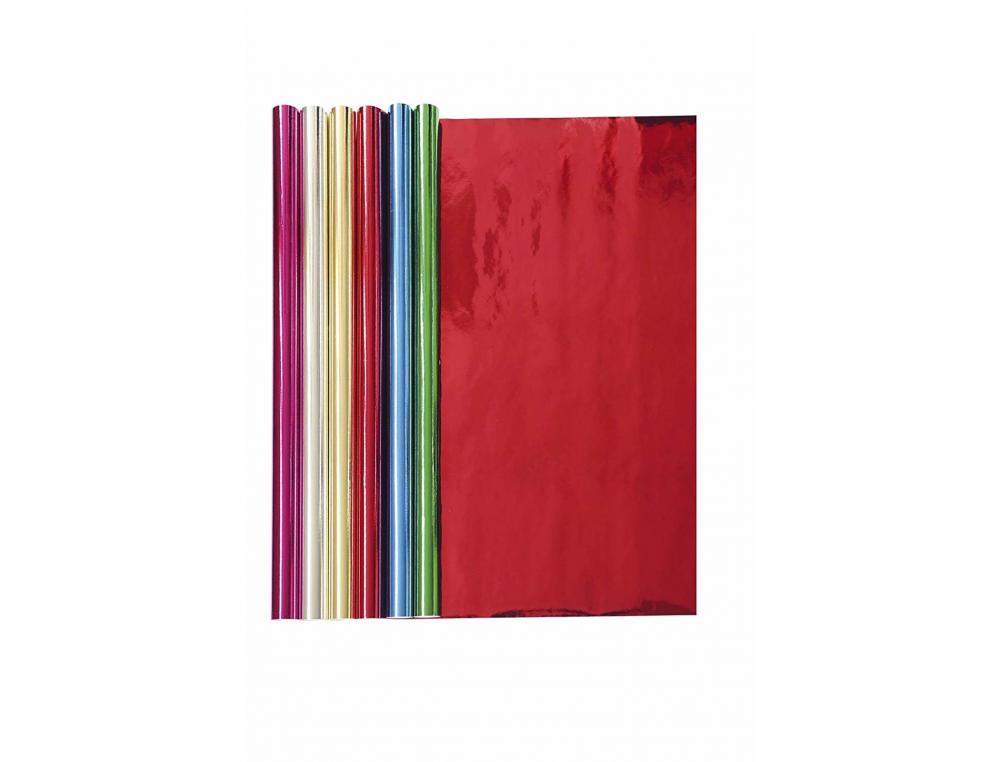 PAPIER METALLISE CLAIREFONTAINE 1 FACE 80G COLORIS CYCLAMEN ROULEAU 0,70X2M