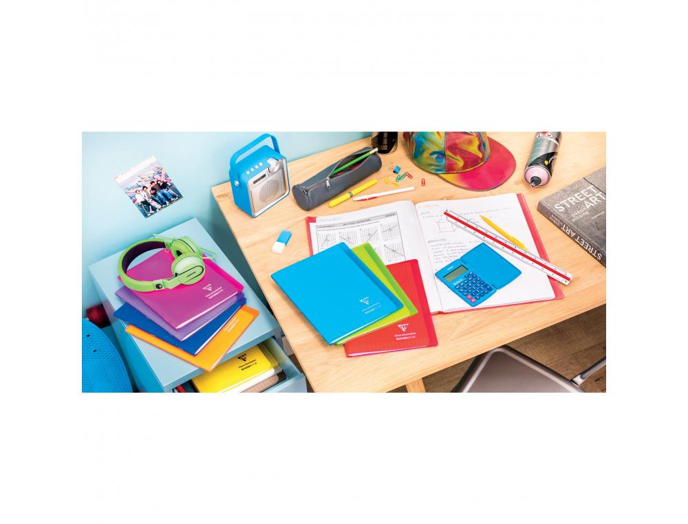 CAHIER PIQUE CLAIREFONTAINE KOVERBOOK COUVERTURE          POLYPROPYLENE 24X32CM 96      PAGES 90G SEYES COLORIS JAUNE