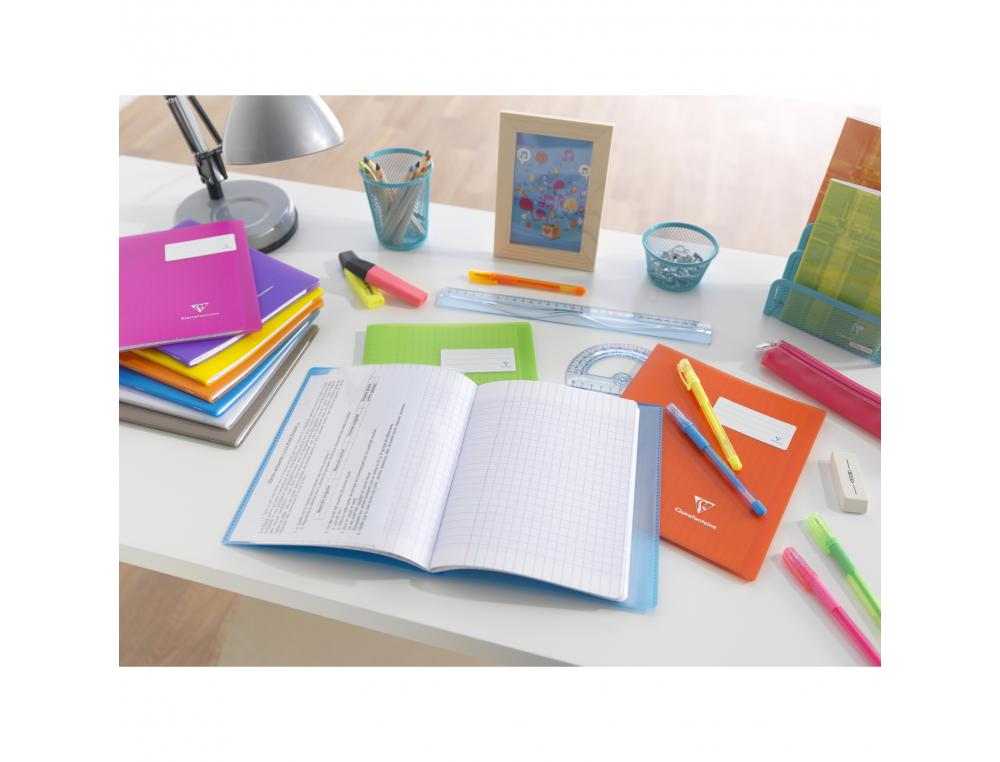 CAHIER PIQUE CLAIREFONTAINE KOVERBOOK COUVERTURE          POLYPROPYLENE 24X32CM 96      PAGES 90G SEYES COLORIS JAUNE