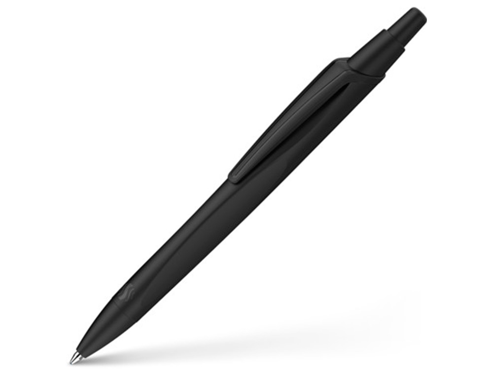 STYLO-BILLE SCHNEIDER RECO RETRACTABLE ET RECHARGEABLE CORPS PLASTIQUE RECYCLE POINTE 1MM TRAIT 0,5MM COLORIS NOIR