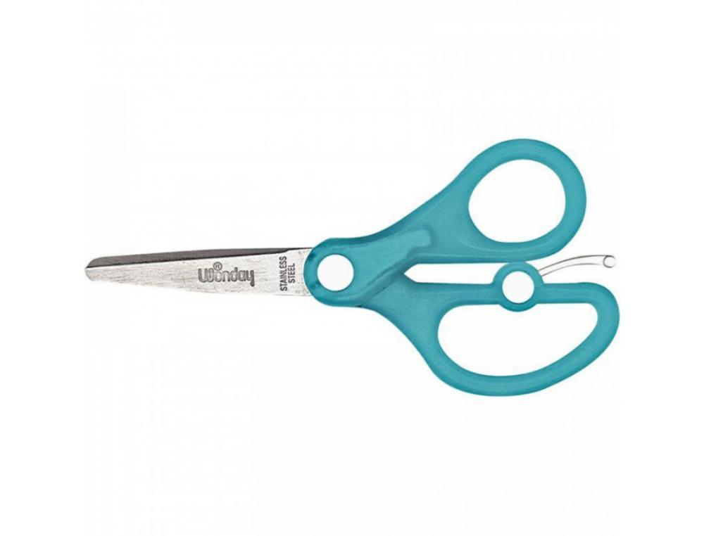 CISEAUX WONDAY PTI'FUT  13CM LAMES ACIER INOX BOUTS RONDS  ANNEAUX ASYMETRIQUES