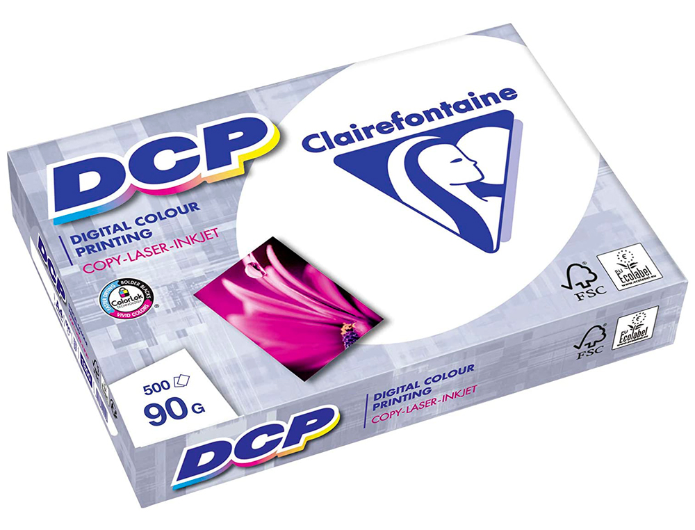 PAPIER CLAIREFONTAINE MULTIFONCTION LASER COULEUR DCP A4 90G/M2 BLANC SATIN PARFAITE OPACIT 500 FEUILLES