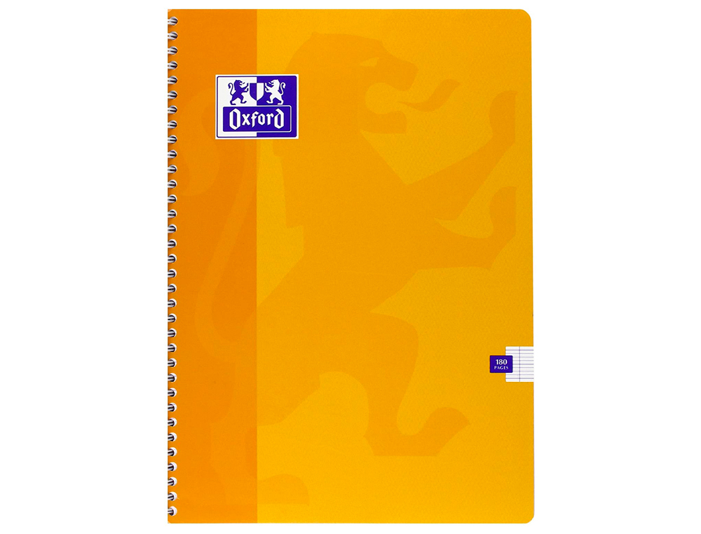 CAHIER SPIRALE OXFORD COUVERTURE CARTONNE RELIURE INTGRALE OPTIK PAPER A4 21X29,7CM 180 PAGES 90G SYS