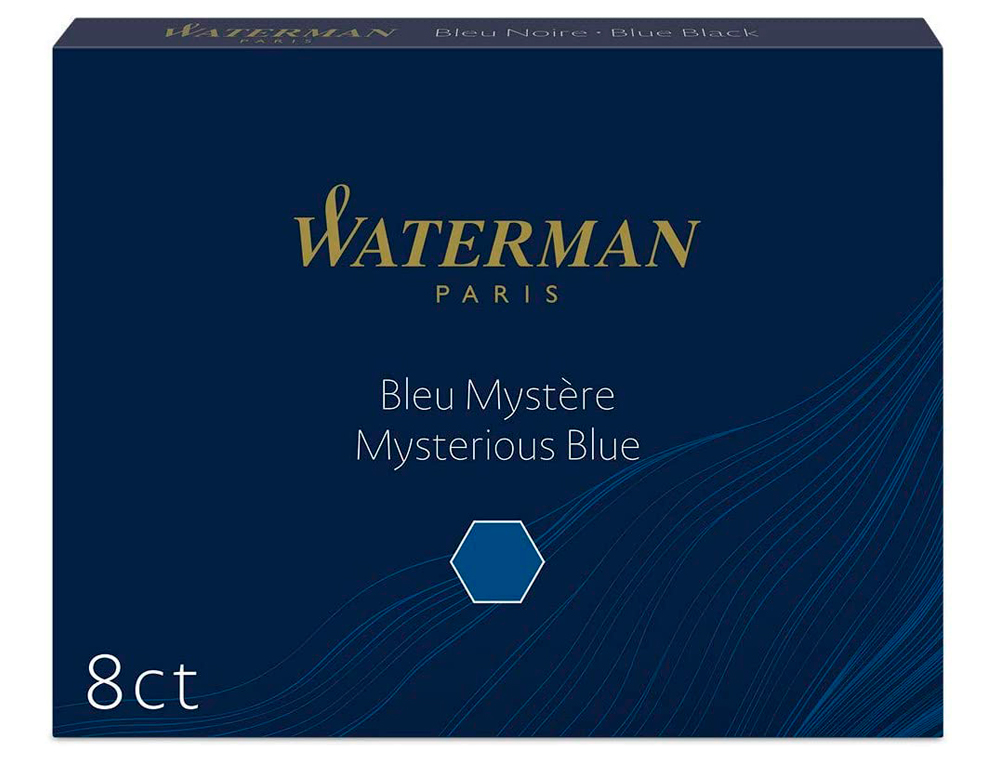 CARTOUCHE WATERMAN LONGUE STANDARD ENCRE BLEUE NOIRE TUI 8 UNITS