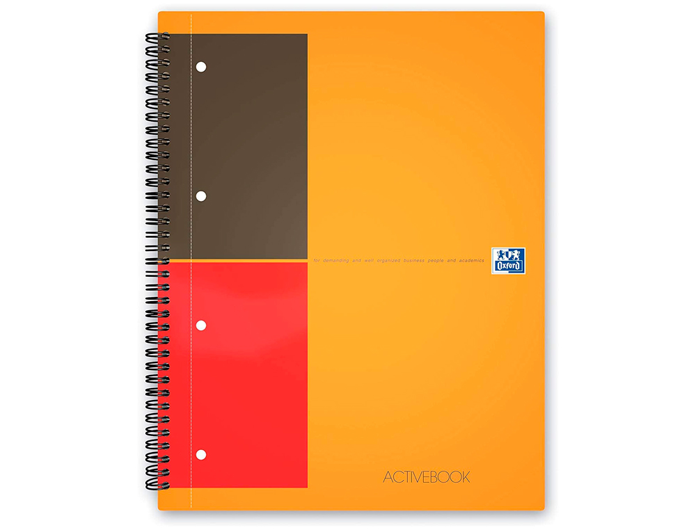 CAHIER OXFORD ACTIVE BOOK OPTIK PAPER COUVERTURE POLYPROPYLNE POCHETTE RANGEMENT A4+ 21X32CM 160 PAGES LIGN