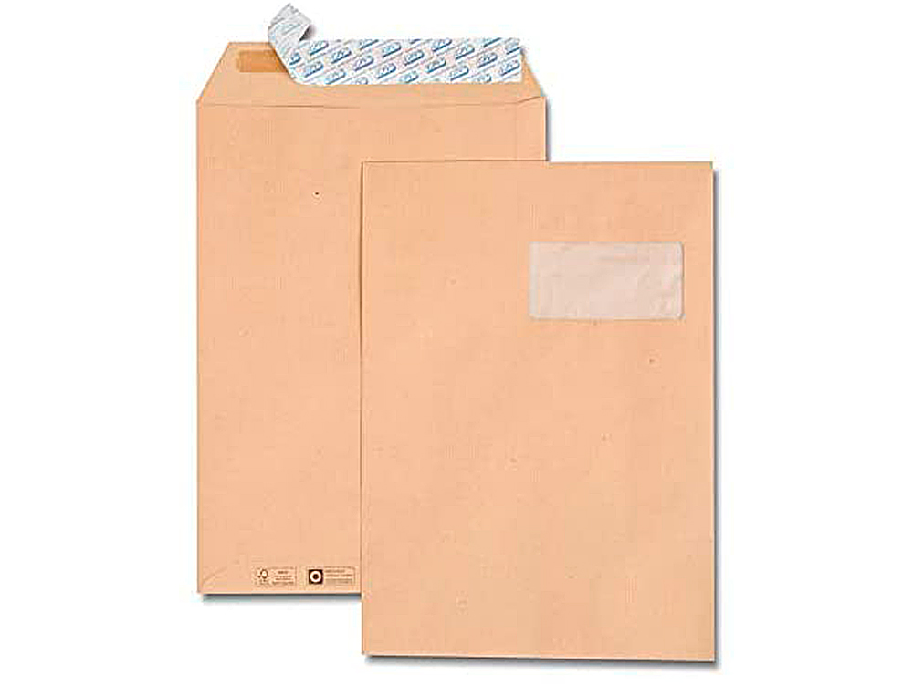 POCHETTE KRAFT GPV AUTOCOLLANTE CONOMIQUE C4 229X324MM 90G FENTRE 50X100MM BOTE 250 UNITS