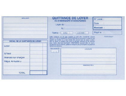 CARNET À SOUCHE ELVE QUITTANCES LOYER 10,5X27CM 50 FEUILLETS 70G PAPIER CHÈQUE AMAGNÉTIQUE