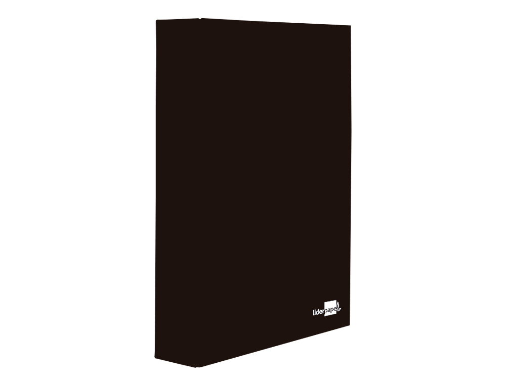 CLASSEUR LIDERPAPEL 4 ANNEAUX RONDS 25MM A4+ CARTON REMBORD PAPER COAT COLORIS NOIR