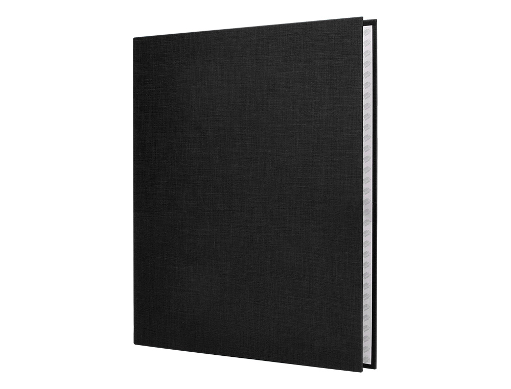 CLASSEUR LIDERPAPEL 4 ANNEAUX RONDS 25MM A4+ CARTON REMBORD PAPER COAT COLORIS NOIR