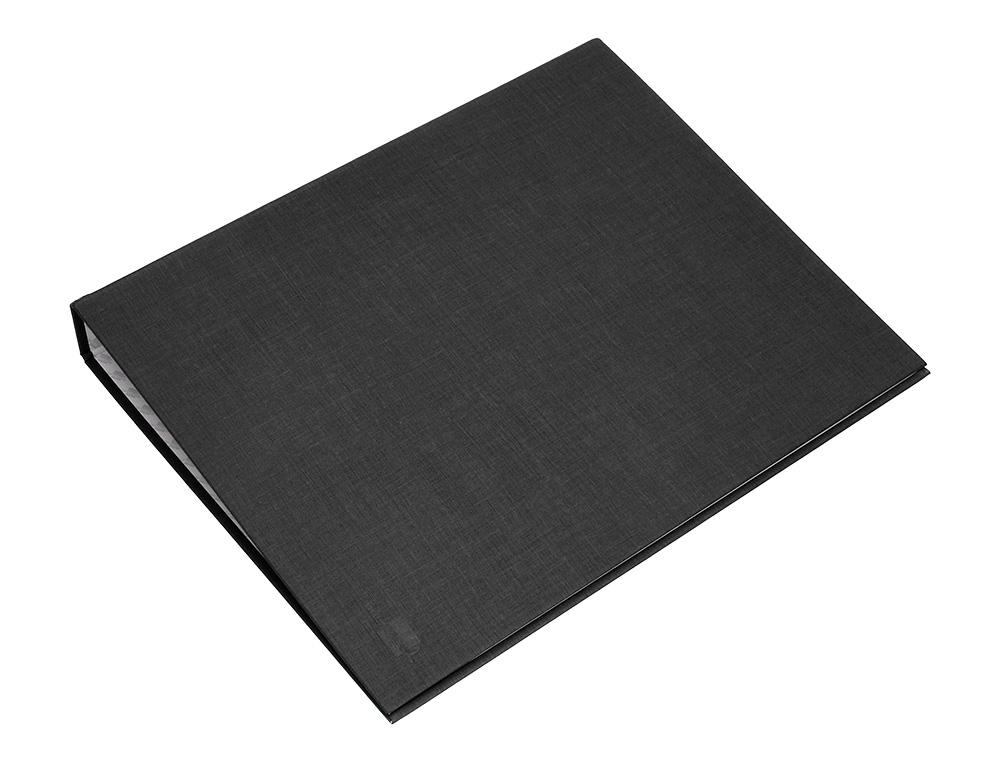 CLASSEUR LIDERPAPEL 4 ANNEAUX RONDS 25MM A4+ CARTON REMBORD PAPER COAT COLORIS NOIR