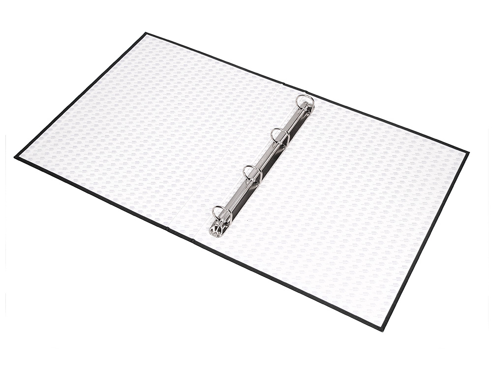 CLASSEUR LIDERPAPEL 4 ANNEAUX RONDS 25MM A4+ CARTON REMBORD PAPER COAT COLORIS NOIR