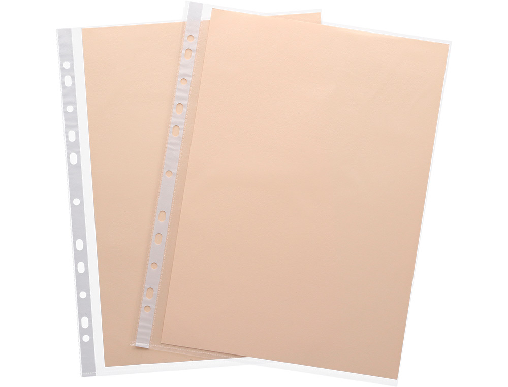 POCHETTE Q-CONNECT POLYPROPYLNE GRAIN 5/100E ECO PERFORE ANTISTATIQUE A4 210X297MM SACHET 10 UNITS