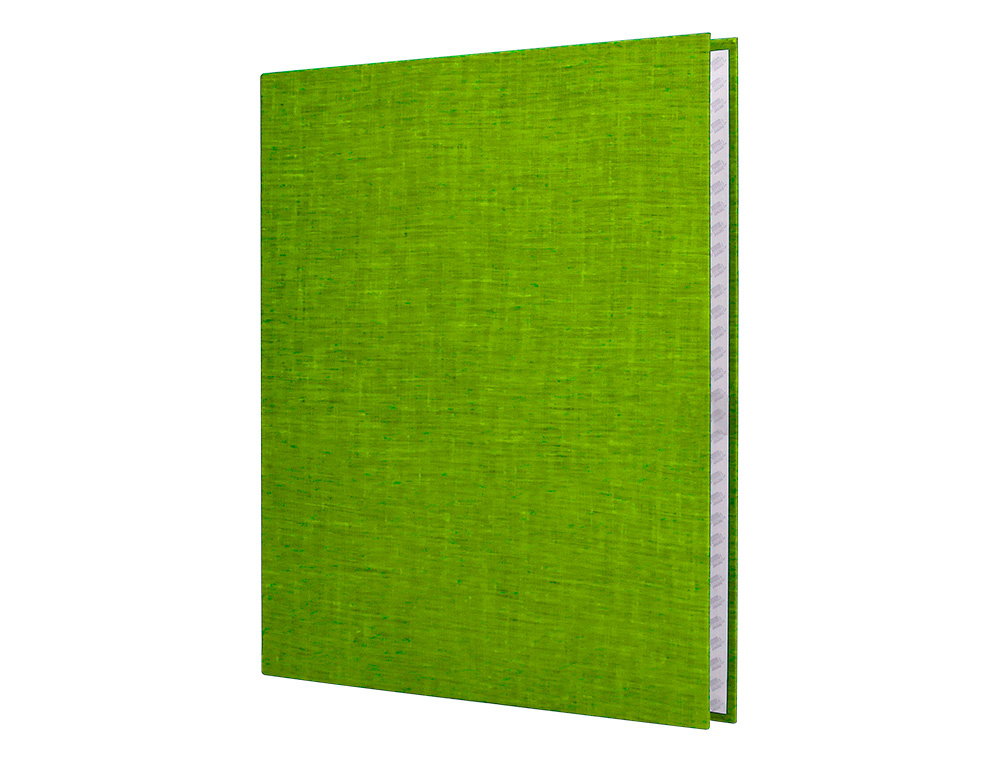 CLASSEUR LIDERPAPEL 4 ANNEAUX RONDS 25MM A4+ CARTON REMBORD PAPER COAT COLORIS VERT CLAIR