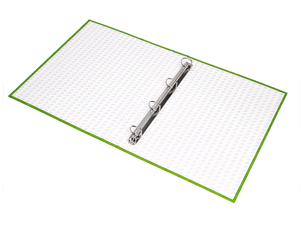 CLASSEUR LIDERPAPEL 4 ANNEAUX RONDS 25MM A4+ CARTON REMBORD PAPER COAT COLORIS VERT CLAIR