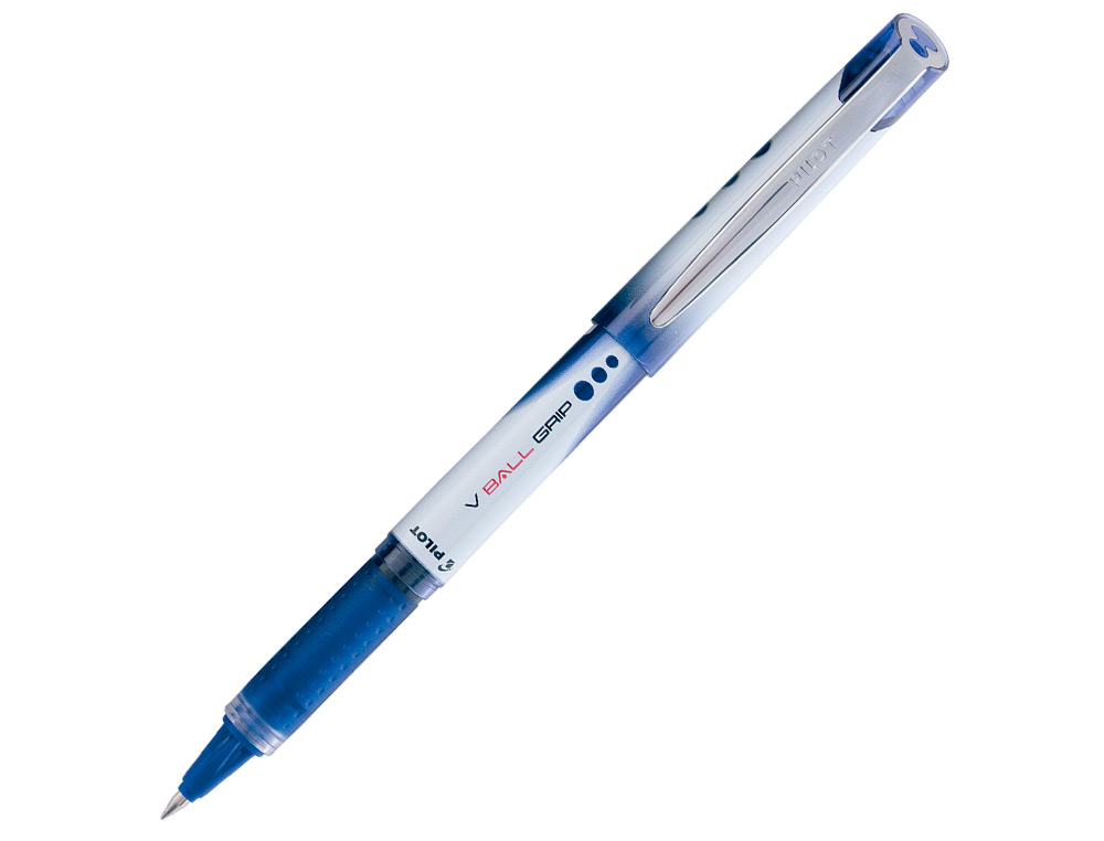 ROLLER PILOT VBALL GRIP CRITURE LARGE 1MM POINTE ACIER INOXYDABLE NIVEAU ENCRE LIQUIDE VISIBLE GRIP CAOUTCHOUC BLEU