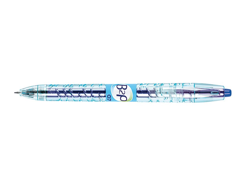 ROLLER PILOT B2P GEL ÉCRITURE MOYENNE 0.7MM CORPS PLASTIQUE RECYCLÉ TRANSLUCIDE RECHARGEABLE COLORIS BLEU