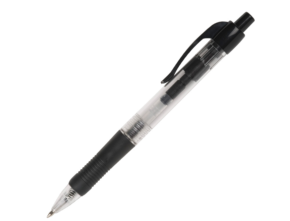 STYLO-BILLE Q-CONNECT RTRACTABLE CRITURE MOYENNE 0.7MM ENCRE CLASSIQUE CLIP GRIP PRHENSION COULEUR ENCRE NOIRE