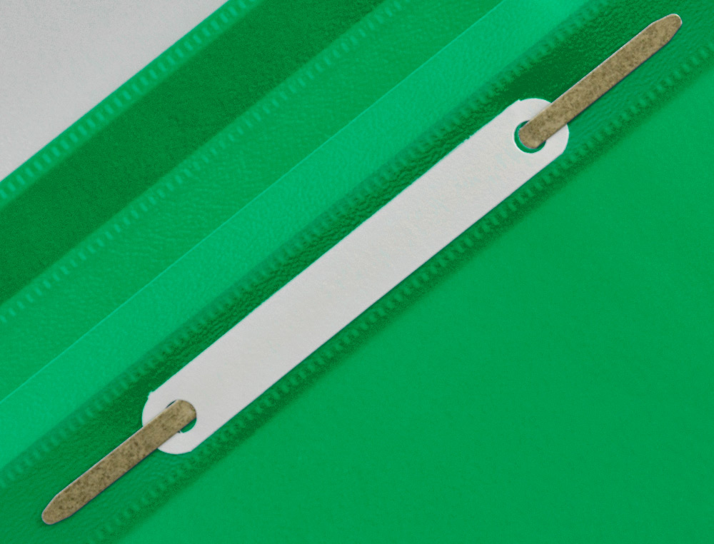 CHEMISE PRSENTATION Q-CONNECT  LAMELLES POLYPROPYLNE 18/100E DOCUMENT PERFOR A4 30F PORTE-TIQUETTE COLORIS VERT