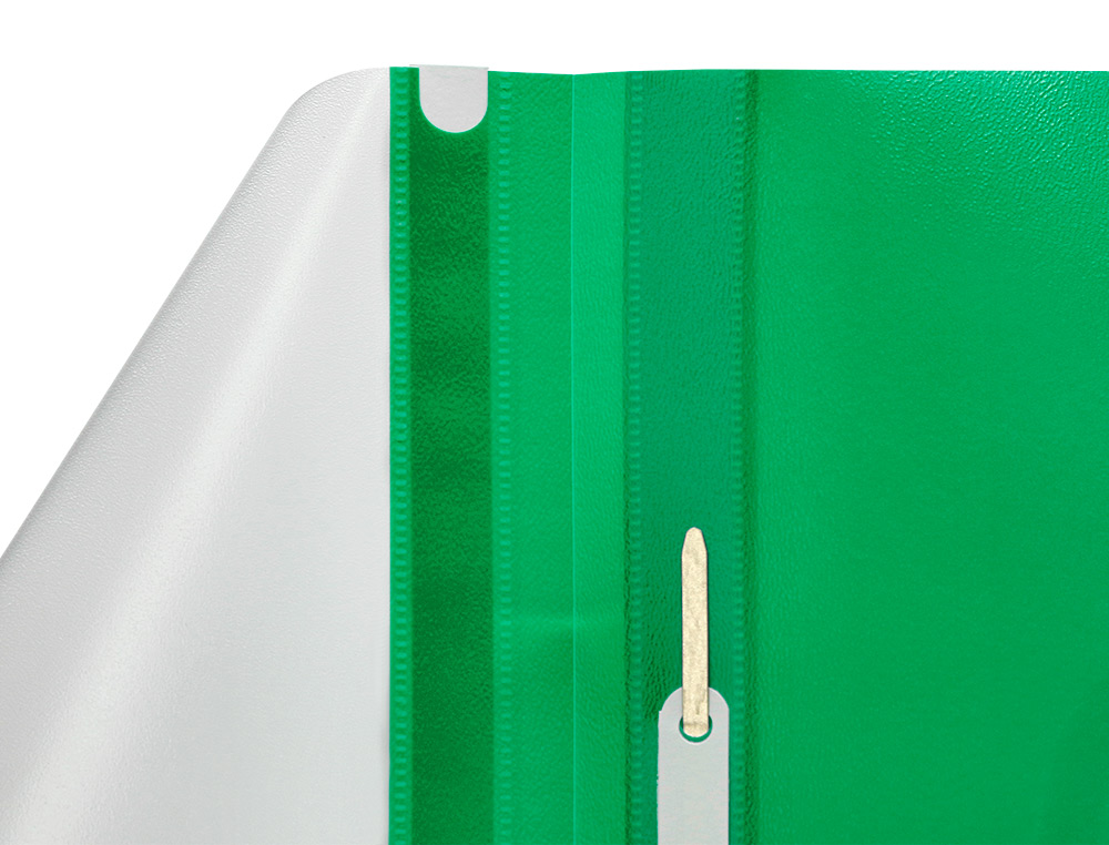 CHEMISE PRSENTATION Q-CONNECT  LAMELLES POLYPROPYLNE 18/100E DOCUMENT PERFOR A4 30F PORTE-TIQUETTE COLORIS VERT