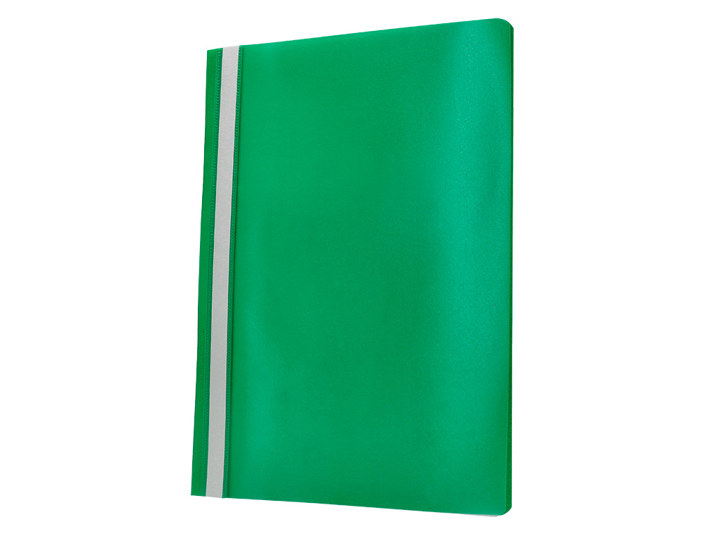 CHEMISE PRSENTATION Q-CONNECT  LAMELLES POLYPROPYLNE 18/100E DOCUMENT PERFOR A4 30F PORTE-TIQUETTE COLORIS VERT