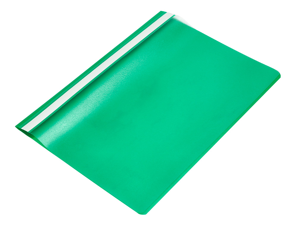 CHEMISE PRSENTATION Q-CONNECT  LAMELLES POLYPROPYLNE 18/100E DOCUMENT PERFOR A4 30F PORTE-TIQUETTE COLORIS VERT