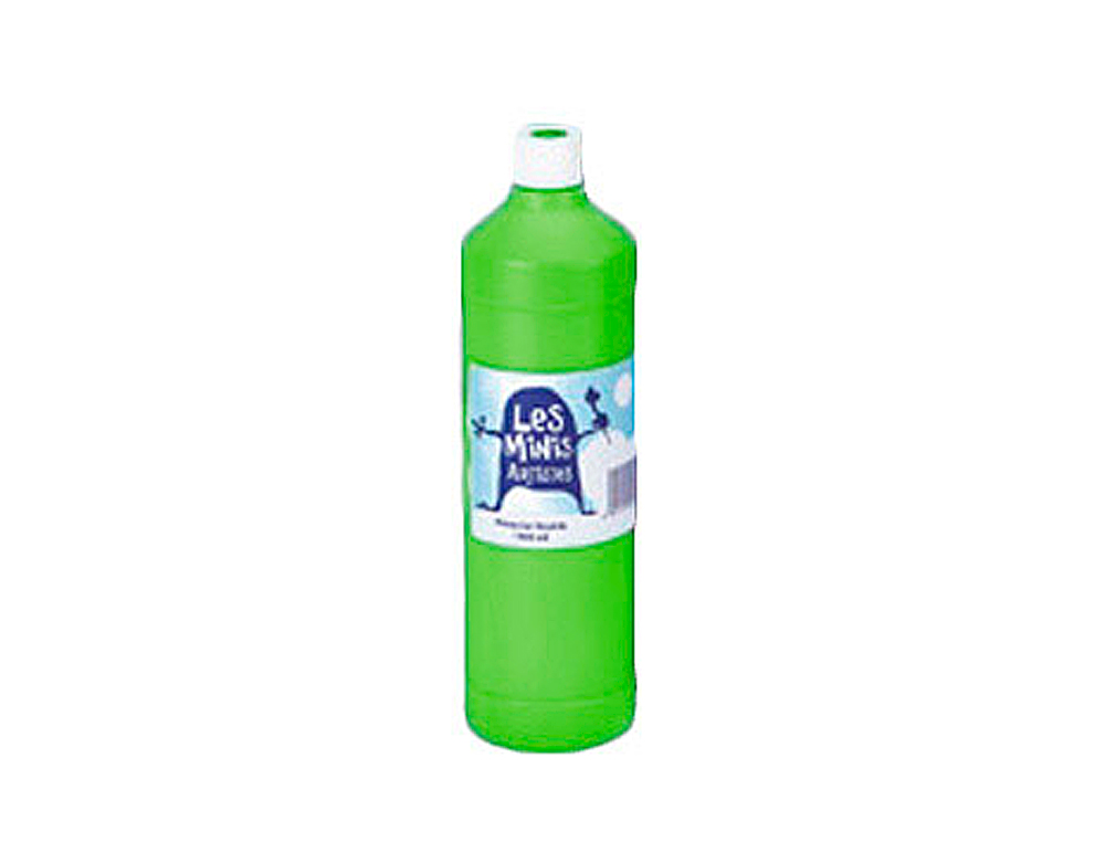 GOUACHE MINI ARTISTES CONOMIQUE ULTRA-LAVABLE PRTE  L'EMPLOI PAISSE ONCTUEUSE COLORIS VERT PRINTEMPS FLACON 1000ML