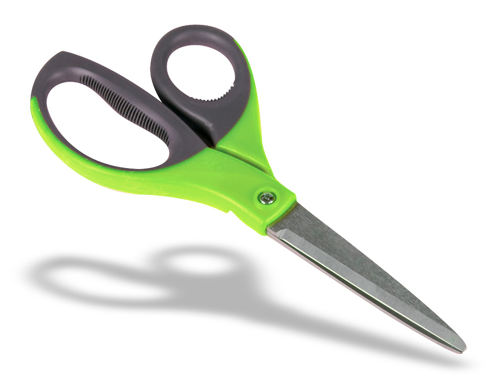 CISEAUX Q-CONNECT CONOMIQUES AVEC GRIP 210MM ANNEAUX CAOUTCHOUC