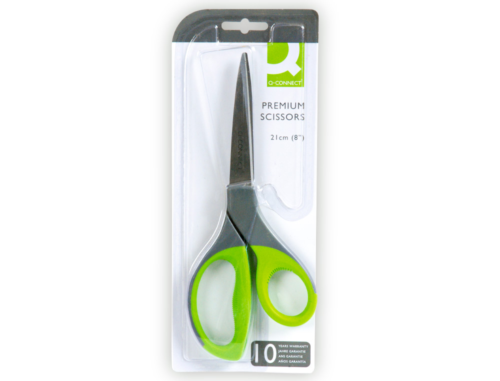 CISEAUX Q-CONNECT CONOMIQUES AVEC GRIP 210MM ANNEAUX CAOUTCHOUC