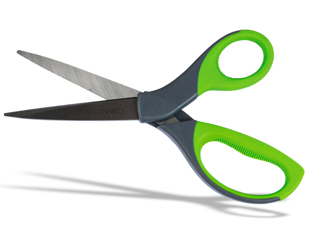 CISEAUX Q-CONNECT CONOMIQUES AVEC GRIP 210MM ANNEAUX CAOUTCHOUC