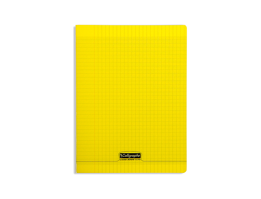 CAHIER PIQUÉ CLAIREFONTAINE COUVERTURE POLYPROPYLÈNE TRANSPARENTE A4+ 24X32CM 96 PAGES 90G SÉYÈS COLORIS JAUNE