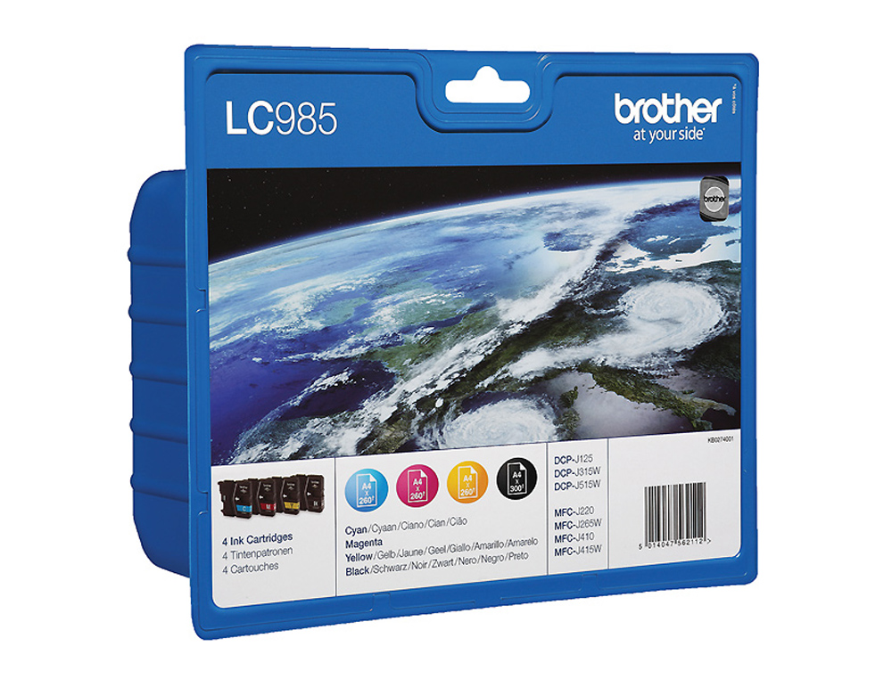 CARTOUCHE BROTHER JET D'ENCRE LC985VALBP PACK 4 ENCRES