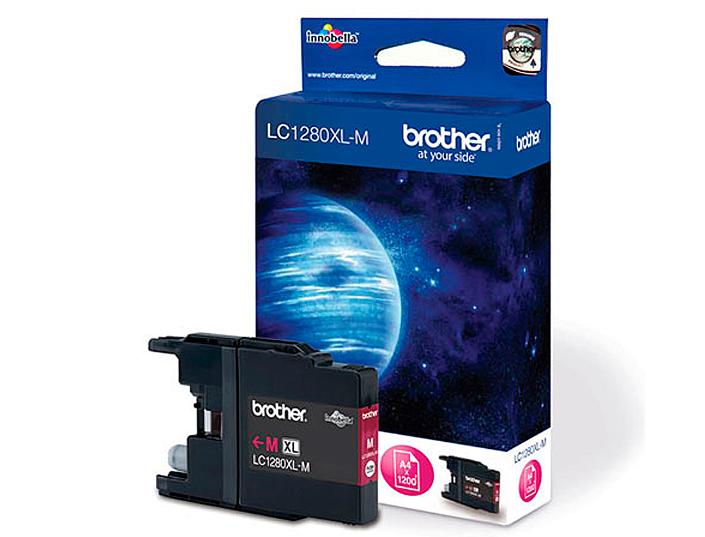 CARTOUCHE BROTHER JET D'ENCRE LC1280XLM COULEUR MAGENTA HAUTE CAPACITÉ 1200P
