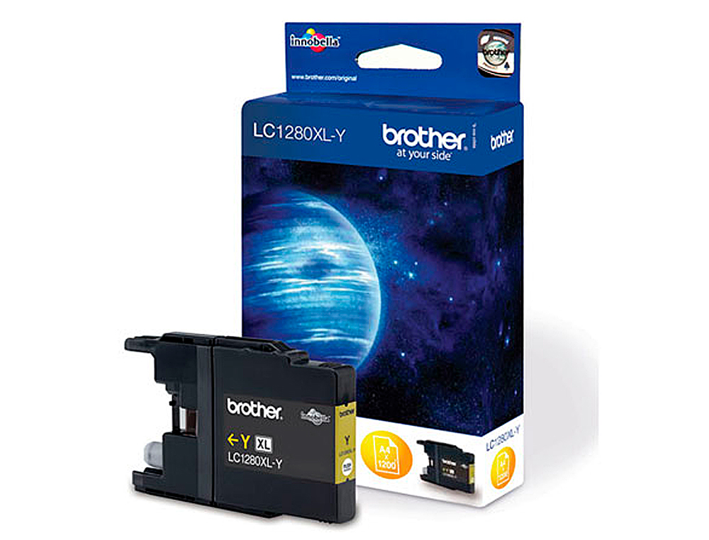 CARTOUCHE BROTHER JET D'ENCRE LC1280XLY COULEUR JAUNE HAUTE CAPACITÉ 1200P