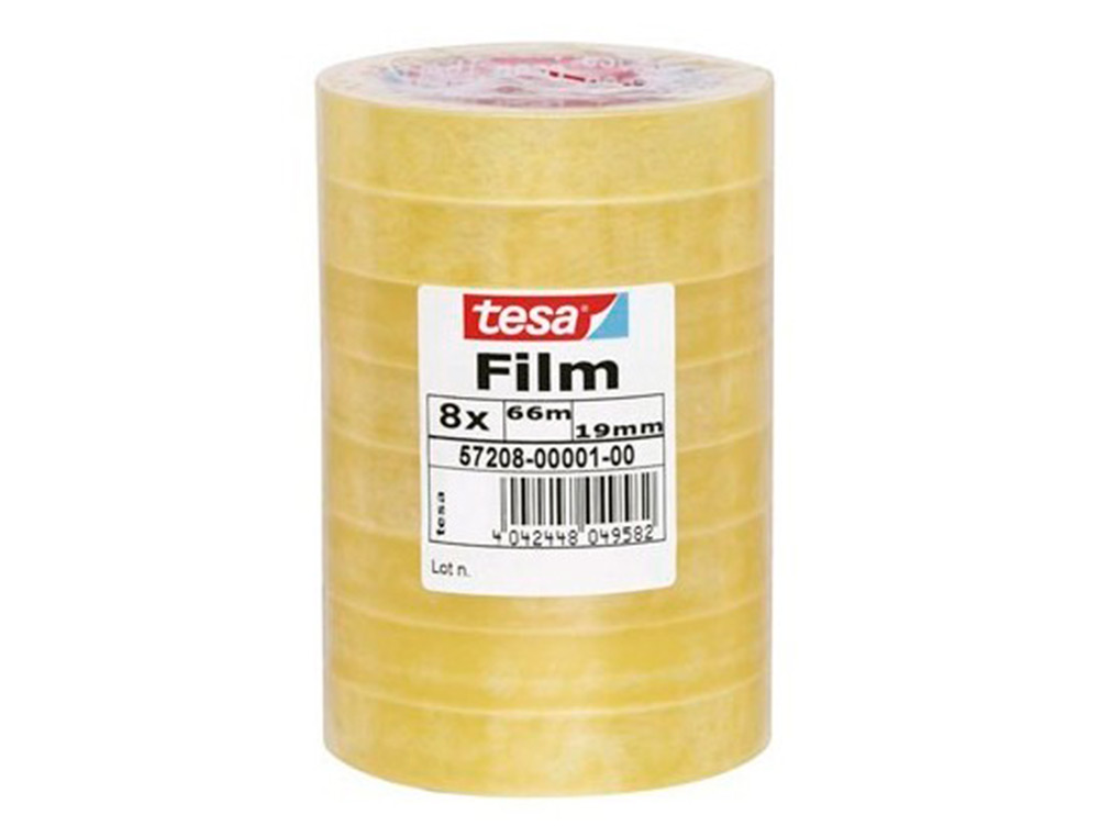 RUBAN ADHSIF TESA POLYPROPYLNE DROULEMENT SILENCIEUX 19MMX66M TOUR 8 ROULEAUX