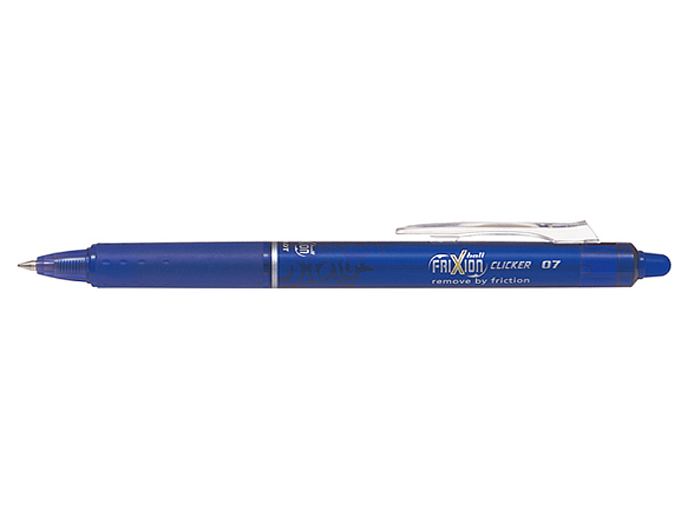 ROLLER PILOT FRIXION CLICKER ÉCRITURE MOYENNE 0.35MM ENCRE EFFAÇABLE GOMME SERTIE GRIP PREHENSION RECHARGEABLE BLEU