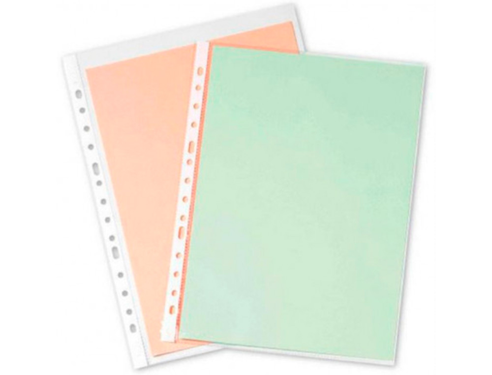 POCHETTE Q-CONNECT POLYPROPYLNE LISSE 10/100E ECO PERFORE ANTISTATIQUE A4 210X297MM SACHET 100 UNITS