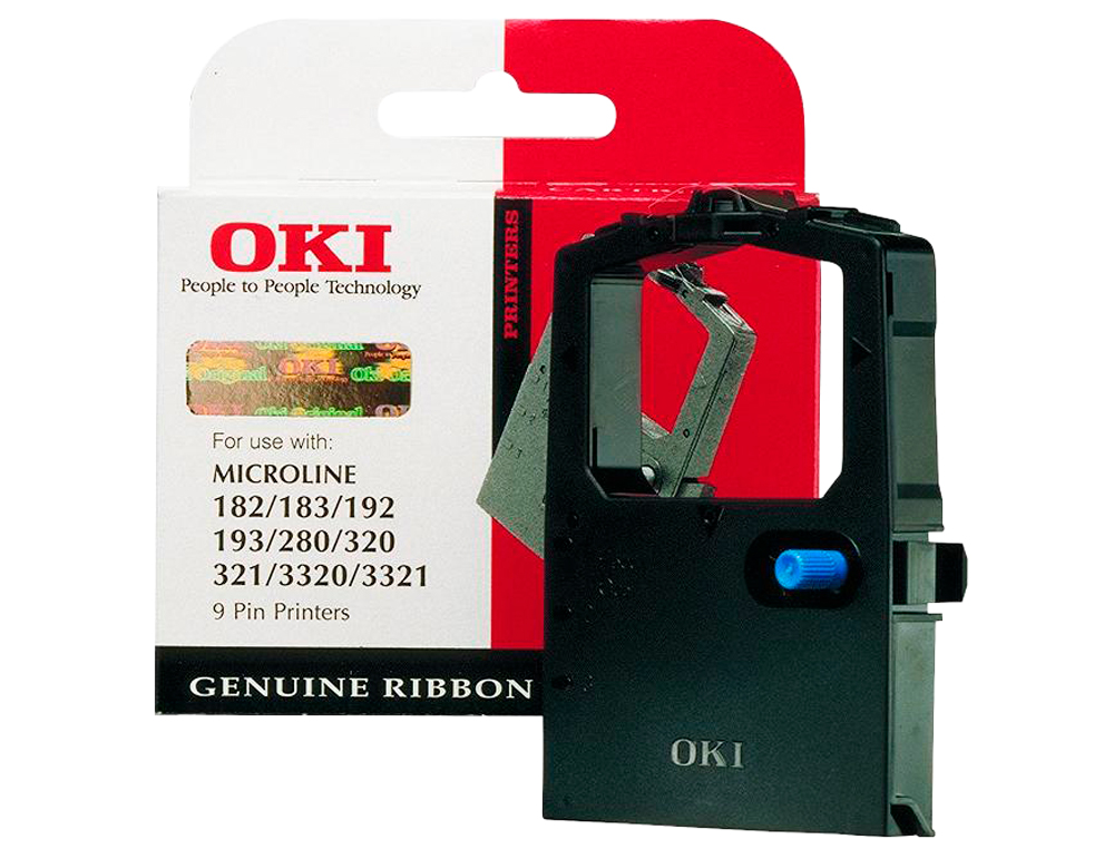 RUBAN MATRICIELLE OKI 09002303 POUR ML183/192/193/280/320/321/33200/3321 COULEUR COULEUR NOIR