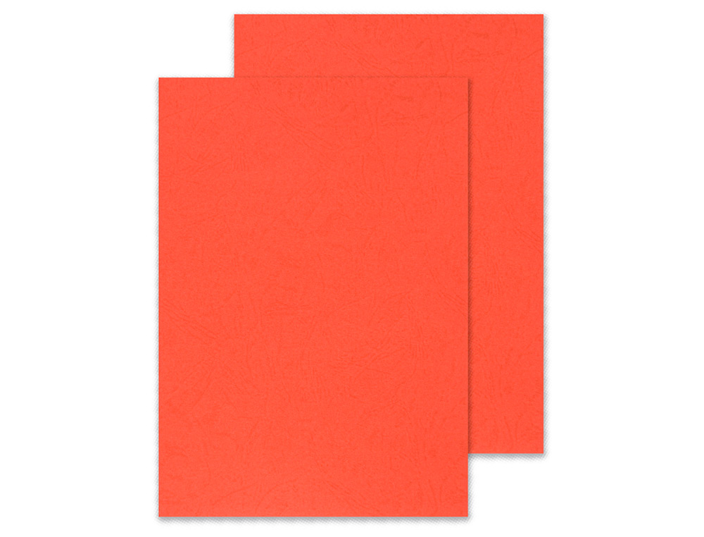 COUVERTURE Q-CONNECT CARTON 250G GRAIN CUIR POUR RELIURE FORMAT A4 COLORIS ROUGE PAQUET 100 UNITS