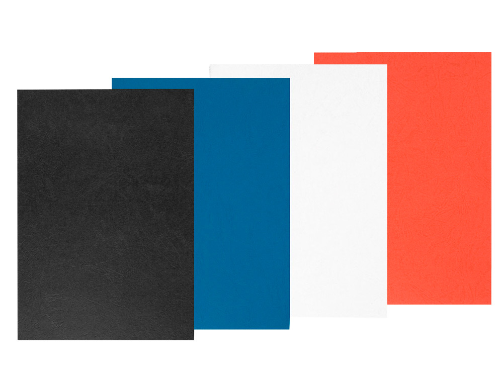 COUVERTURE Q-CONNECT CARTON 250G GRAIN CUIR POUR RELIURE FORMAT A4 COLORIS ROUGE PAQUET 100 UNITS