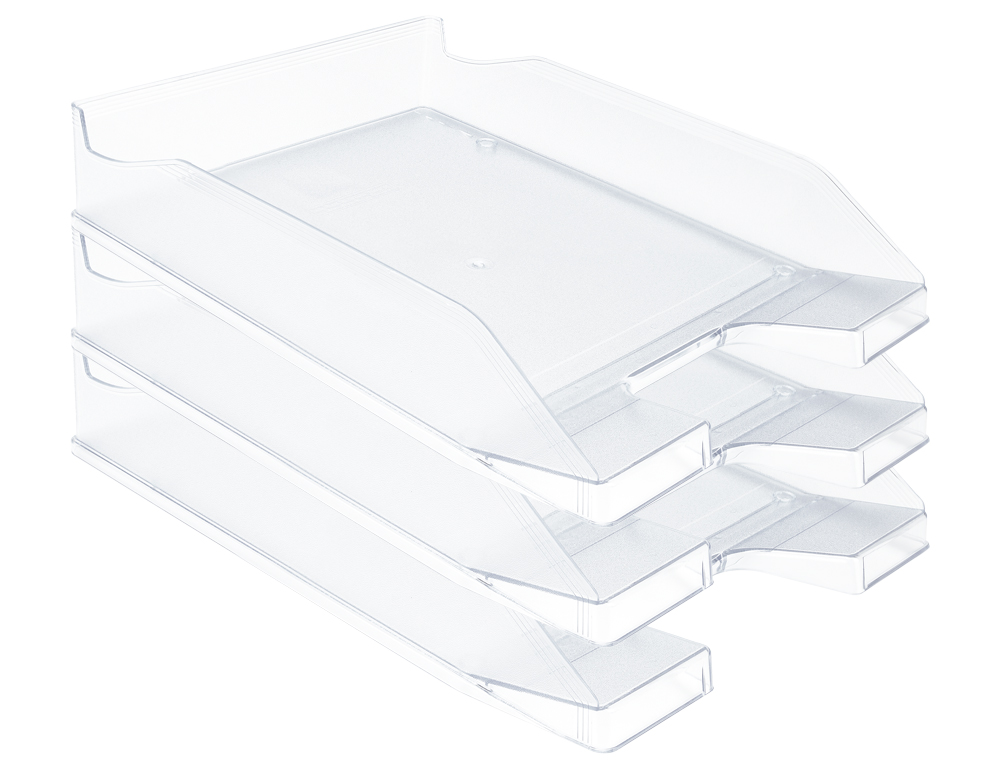 CORBEILLE  COURRIER Q-CONNECTPOLYPROPYLNE DOCUMENTS A4+ 240X320MM EMPILABLE 350X255X65MM COLORIS CRISTAL