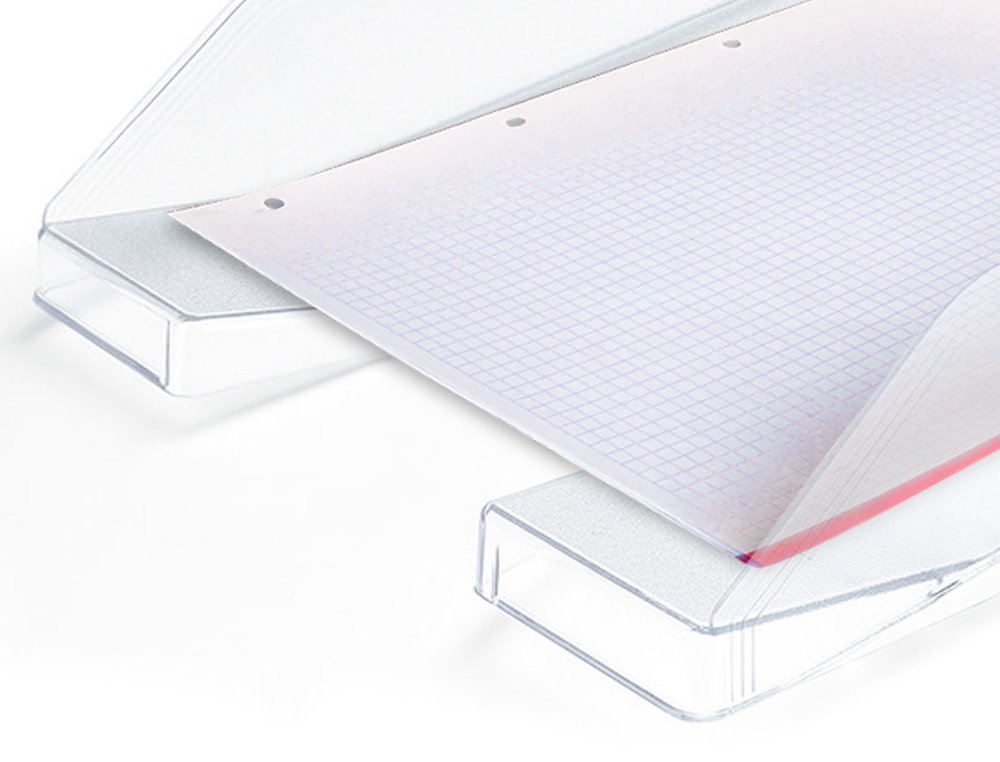 CORBEILLE  COURRIER Q-CONNECTPOLYPROPYLNE DOCUMENTS A4+ 240X320MM EMPILABLE 350X255X65MM COLORIS CRISTAL