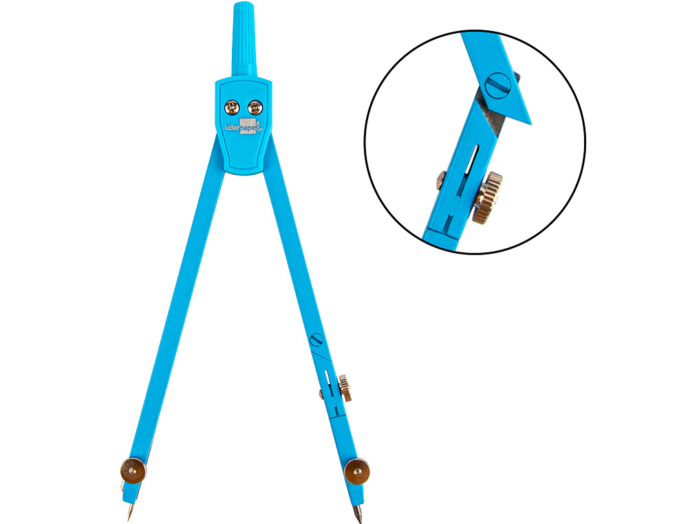 COMPAS LIDERPAPEL ARTICULÉ ADAPTATEUR UNIVERSEL CIRCONFÉRENCE 38CM LONGUEUR 14CM MINE 2MM ÉTUI COLORIS ASSORTIS