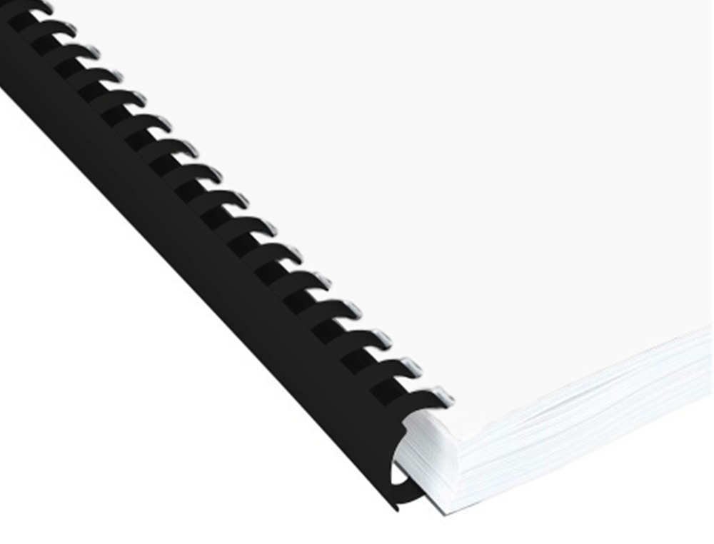 ANNEAU PLASTIQUE À RELIER Q-CONNECT CAPACITÉ 150F 18MM DIAMÈTRE COLORIS NOIR BOÎTE 50 UNITÉS