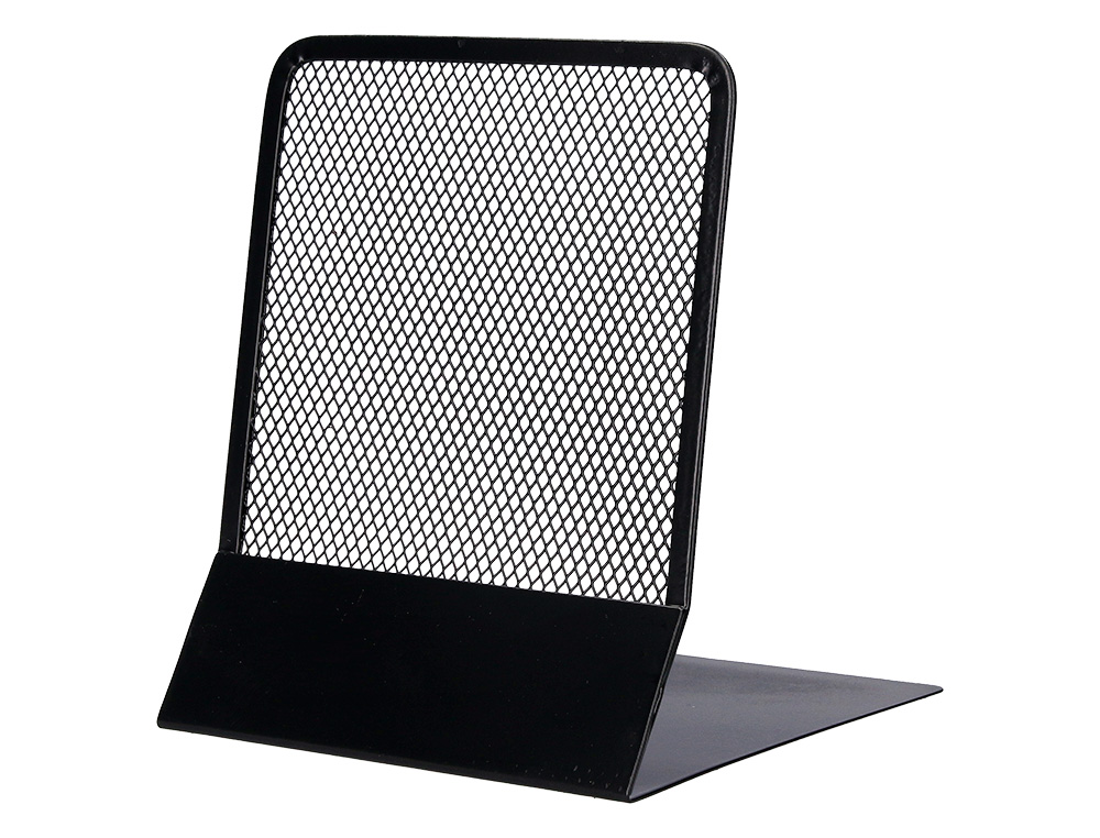 SERRE-LIVRES Q-CONNECT MAILLE MTALLIQUE EXCELLENT MAINTIENT DOCUMENTS JEU DE 2 SUPPORTS 135X152X165MM COLORIS NOIR