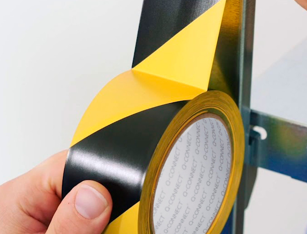 RUBAN ADHSIF Q-CONNECT SCURIS RUBAN SIGNALISATION RSISTANT 48MMX20M COLORIS NOIR/JAUNE