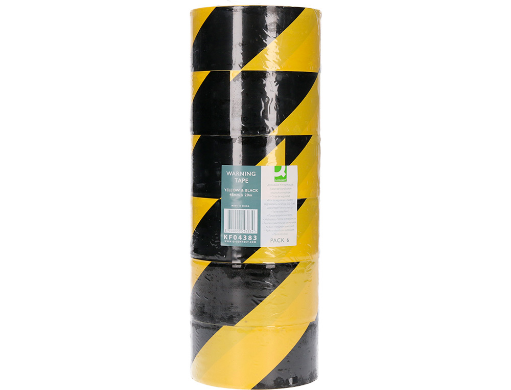 RUBAN ADHSIF Q-CONNECT SCURIS RUBAN SIGNALISATION RSISTANT 48MMX20M COLORIS NOIR/JAUNE