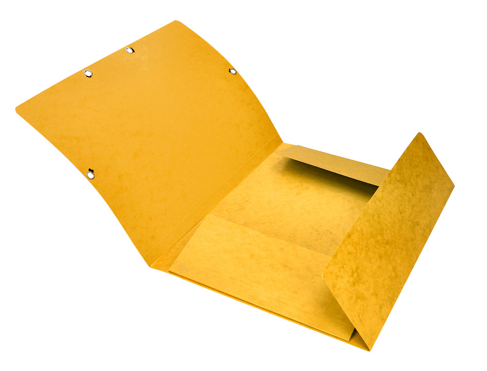 CHEMISE Q-CONNECT CARTE LUSTRE 375G POUR DOCUMENTS A4 320X243MM 3 RABATS COLORIS JAUNE