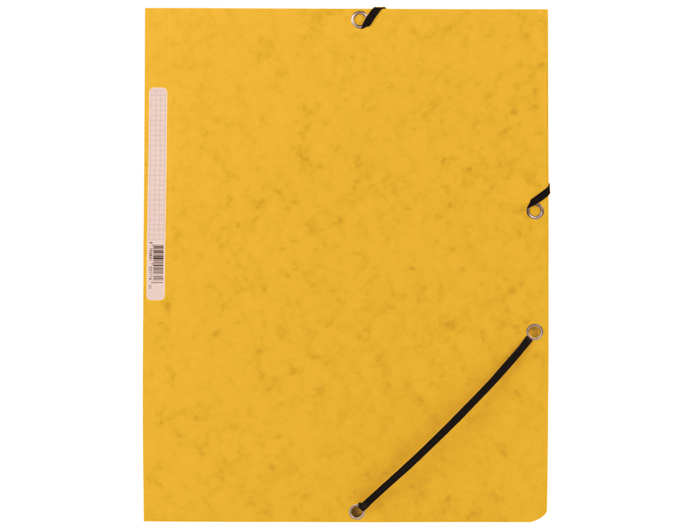 CHEMISE Q-CONNECT CARTE LUSTRE 375G POUR DOCUMENTS A4 320X243MM 3 RABATS COLORIS JAUNE