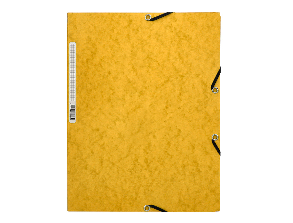 CHEMISE Q-CONNECT CARTE LUSTRE 375G POUR DOCUMENTS A4 320X243MM 3 RABATS COLORIS JAUNE