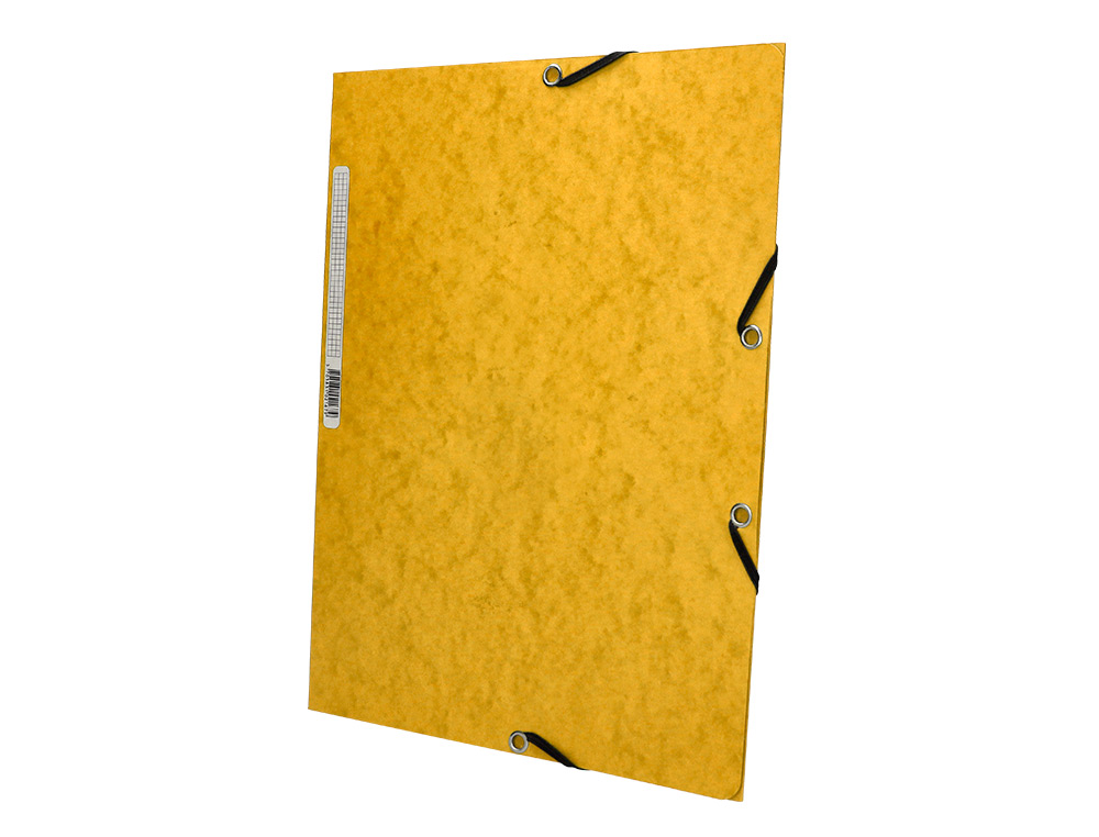 CHEMISE Q-CONNECT CARTE LUSTRE 375G POUR DOCUMENTS A4 320X243MM 3 RABATS COLORIS JAUNE